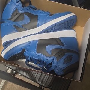 Blue and Black High-Top Men's Basketball Sneakers